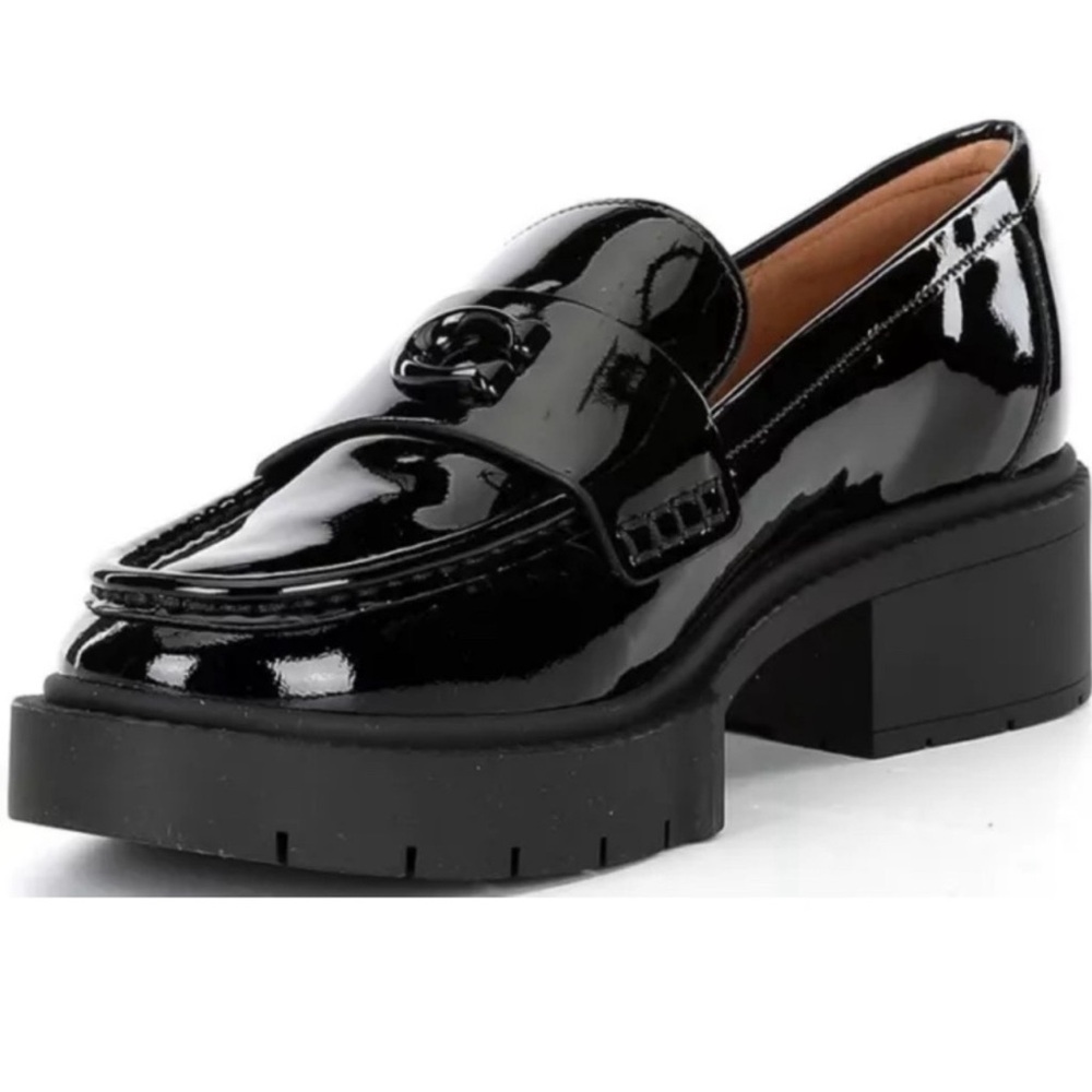 Gorgeous COACH LUG Patent Leather Loafers Sz 8.5 worn once!